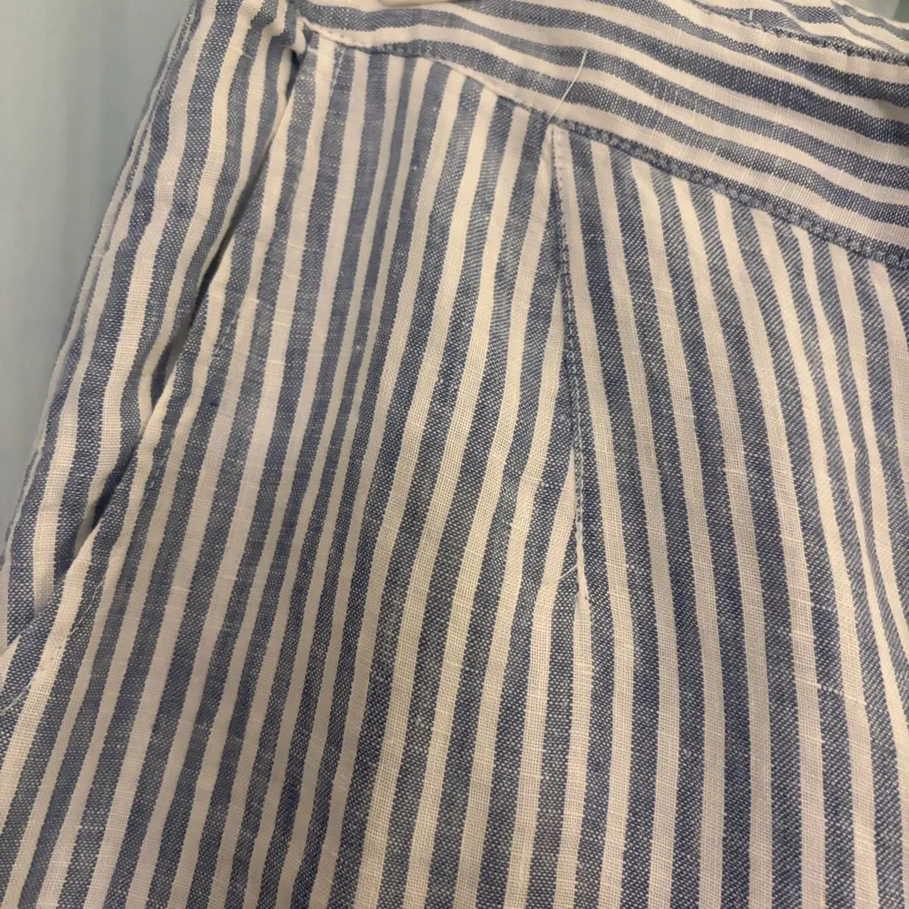 Tahari‎ Striped Blue and White Women’s Wide Leg Linen Pants, size 10 - Picture 4 of 7